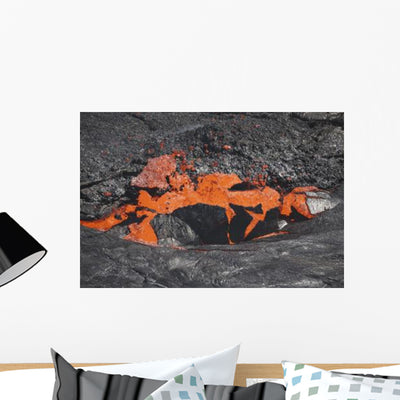 Lava Breaking through Crust Wall Decal shown on a wall