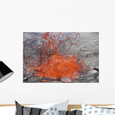 Lava Bubble Bursting through Wall Decal Design 3 shown on a wall
