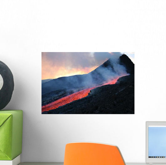 Lava Flowing from Base Wall Decal Design 1