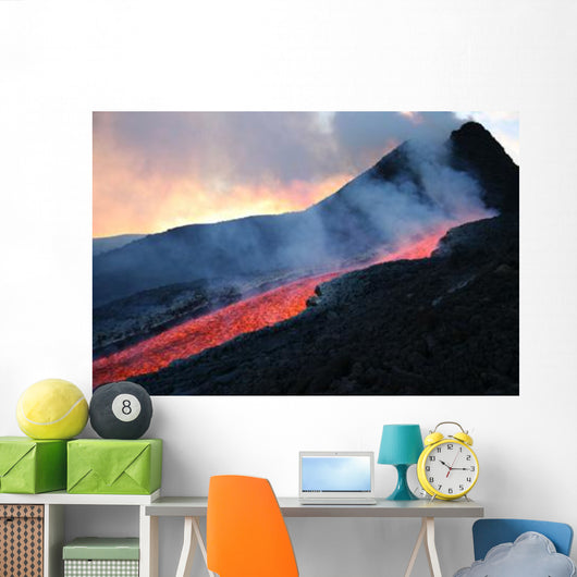 Lava Flowing from Base Wall Decal Design 1