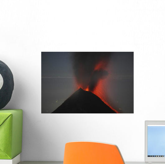 Nighttime Lava Eruption Fuego Wall Decal