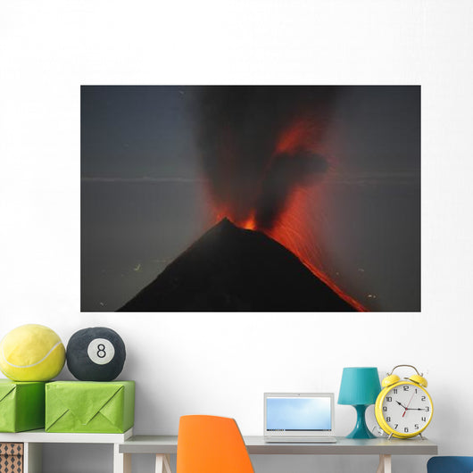 Nighttime Lava Eruption Fuego Wall Decal