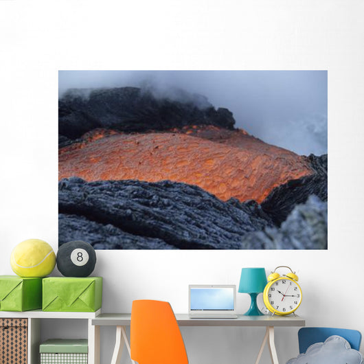 Lava Flowing into Sea Wall Decal Design 2
