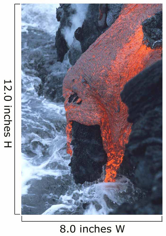 Lava Flowing into Sea Wall Decal Design 1