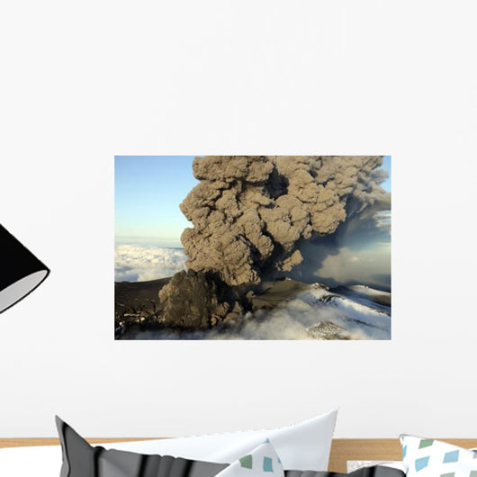 Aerial Ash Cloud Eruption Wall Decal Design 1