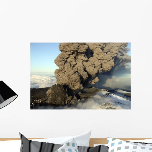 Aerial Ash Cloud Eruption Wall Decal Design 1
