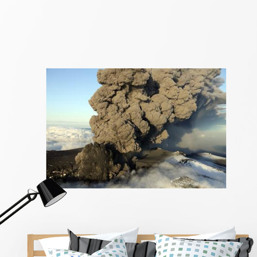 Aerial Ash Cloud Eruption Wall Decal Design 1