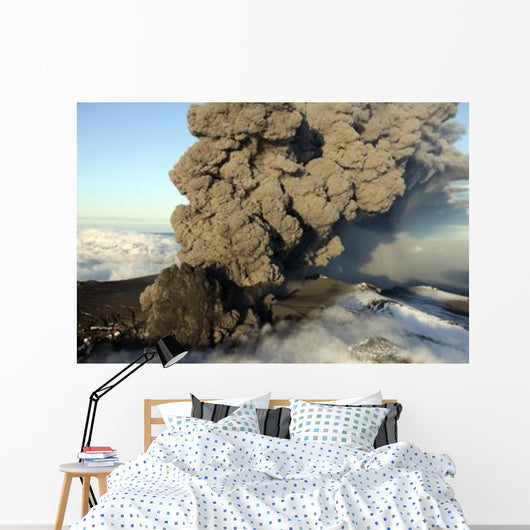 Aerial Ash Cloud Eruption Wall Decal Design 1