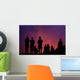 Tourists Observing Strombolian Eruption Wall Decal