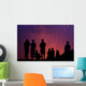 Tourists Observing Strombolian Eruption Wall Decal