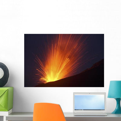 Vulcanian Eruption Anak Krakatau Wall Decal Design 1 shown on a wall
