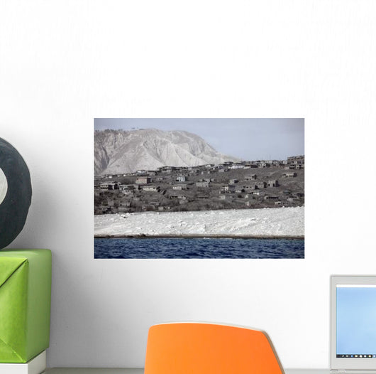 Ash-covered Houses Abandoned City Wall Decal
