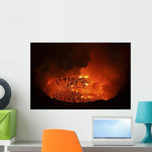 Lava Lake Pit Crater Wall Decal Design 2
