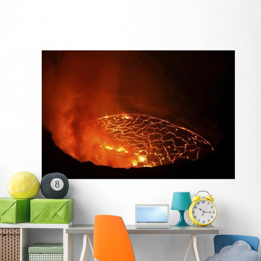 Lava Lake Pit Crater Wall Decal Design 1