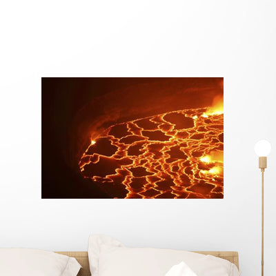 Lava Lake Summit Caldera Wall Decal shown on a wall