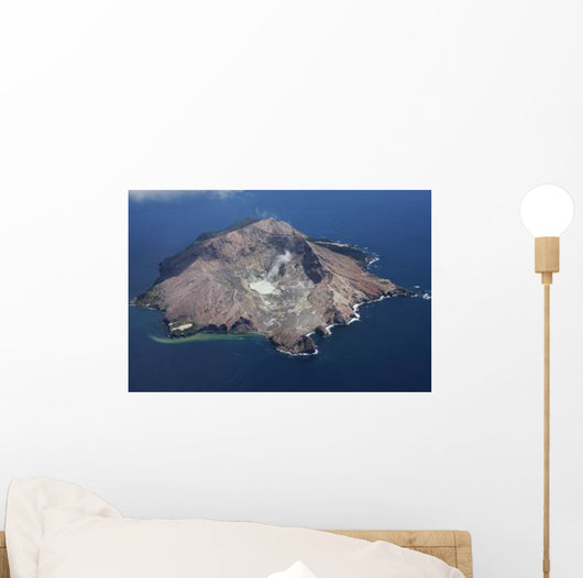 Aerial White Island Volcano Wall Decal Design 4