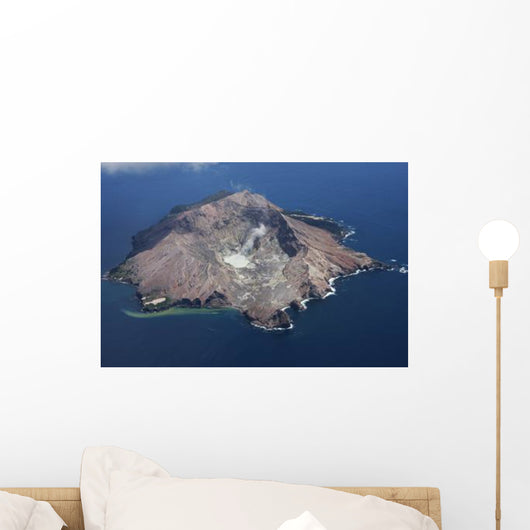 Aerial White Island Volcano Wall Decal Design 4