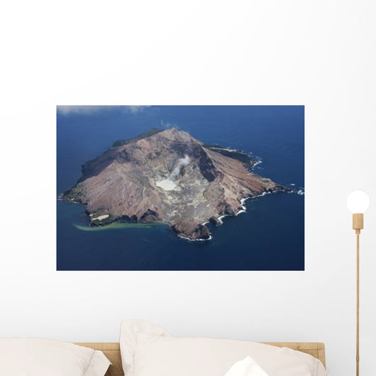 Aerial White Island Volcano Wall Decal Design 4
