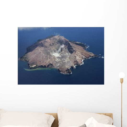 Aerial White Island Volcano Wall Decal Design 4