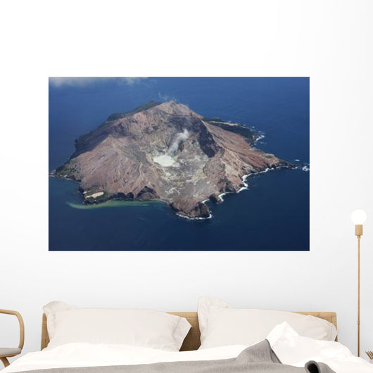 Aerial White Island Volcano Wall Decal Design 4