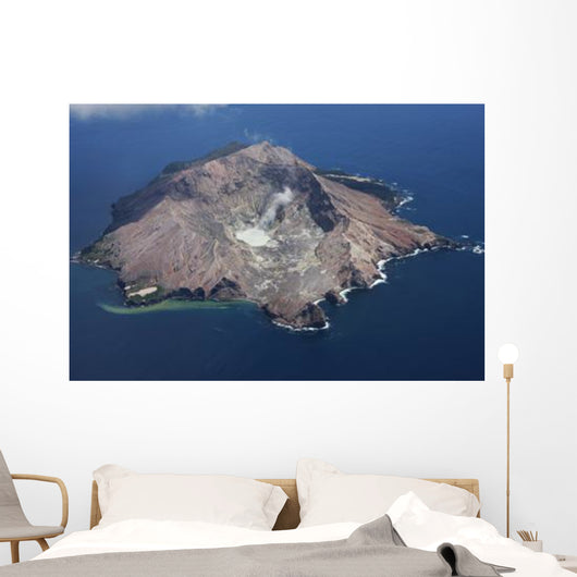 Aerial White Island Volcano Wall Decal Design 4