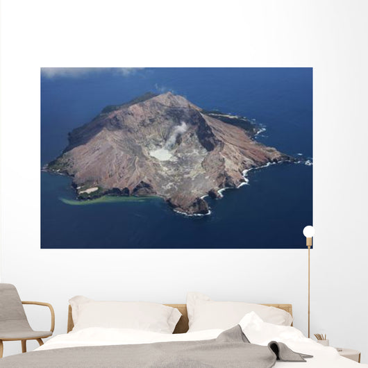 Aerial White Island Volcano Wall Decal Design 4