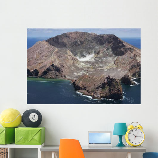 Aerial White Island Volcano Wall Decal Design 3