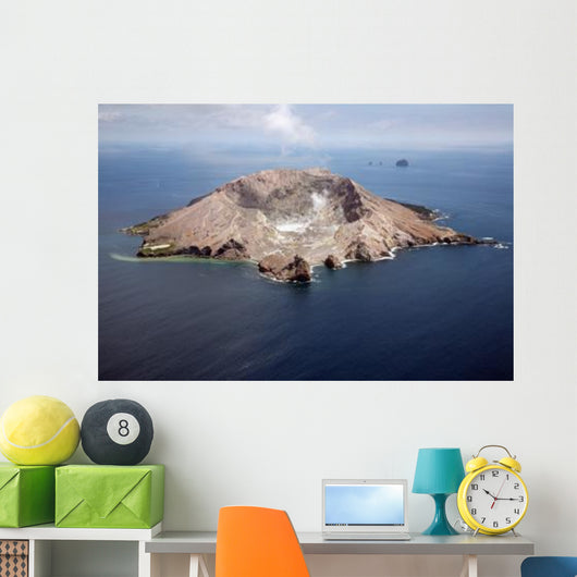Aerial White Island Volcano Wall Decal Design 2