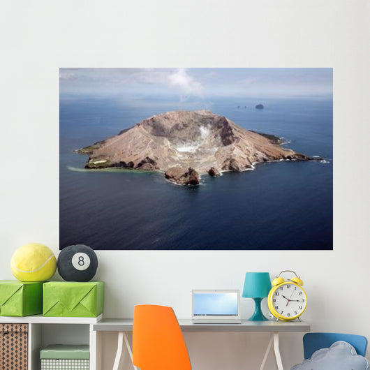 Aerial White Island Volcano Wall Decal Design 2