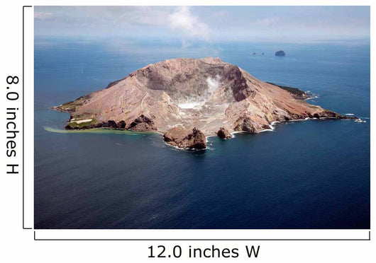Aerial White Island Volcano Wall Decal Design 2