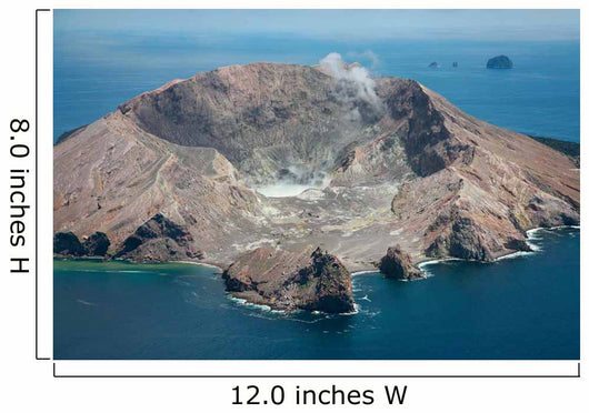 Aerial White Island Volcano Wall Decal Design 1