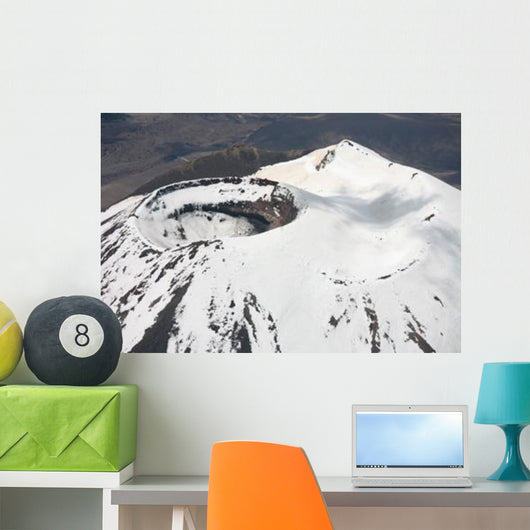 Snow-covered Ngauruhoe Cone Mount Wall Decal
