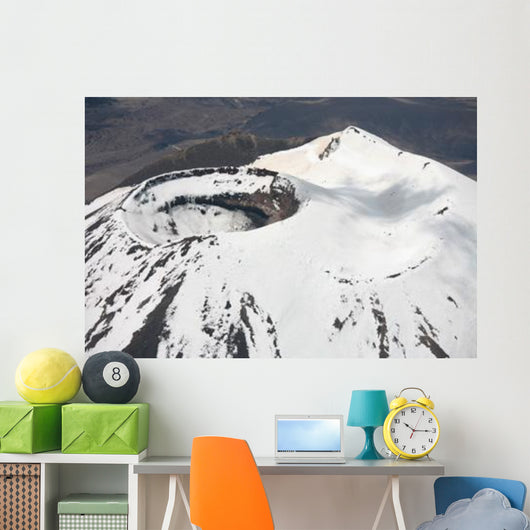Snow-covered Ngauruhoe Cone Mount Wall Decal