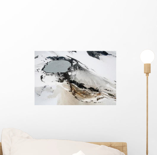 Aerial Snow-covered Ruapehu Volcano Wall Decal