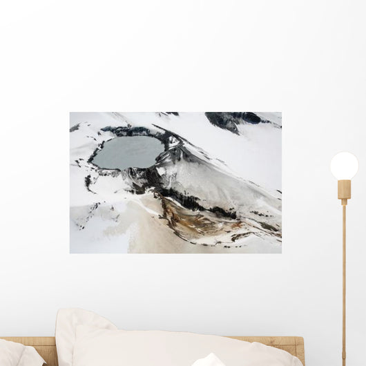Aerial Snow-covered Ruapehu Volcano Wall Decal