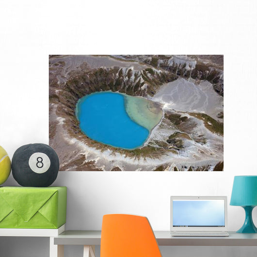 Aerial Crater Lake Tongariro Wall Decal
