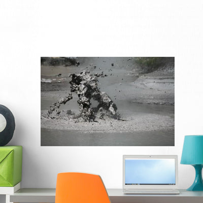 Bursting Mud Bubble Wai-o-tapu Wall Decal Design 2 shown on a wall