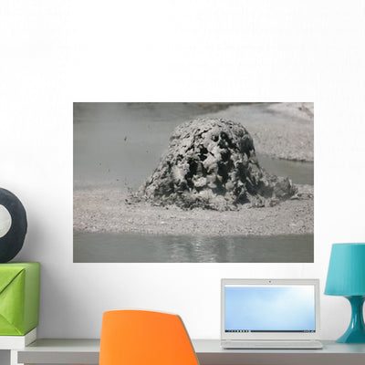 Bursting Mud Bubble Wai-o-tapu Wall Decal Design 1 shown on a wall