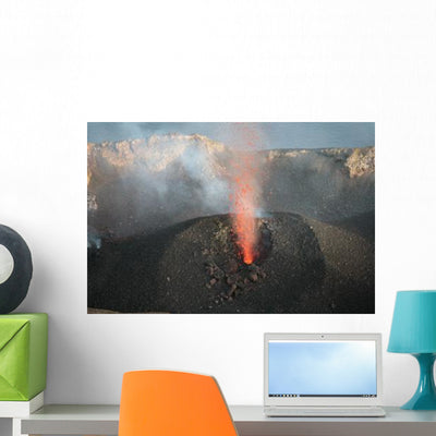 Strombolian Eruption Vent Crater Wall Decal shown on a wall