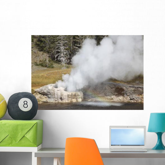 Riverside Geyser Erupting Upper Wall Decal Design 1
