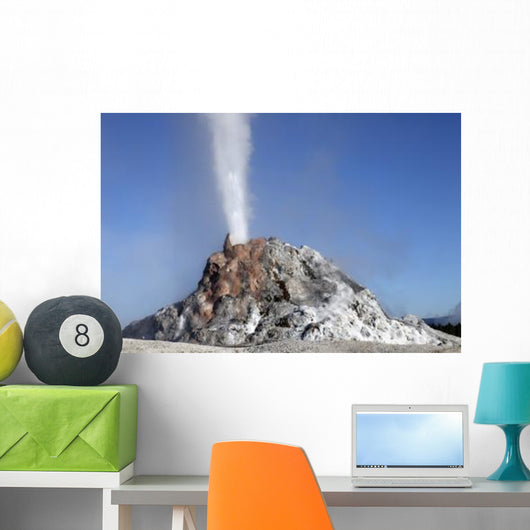 White Dome Geyser Erupting Wall Decal Design 1