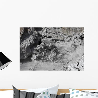 Mud Volcano Hot Spring Wall Decal shown on a wall