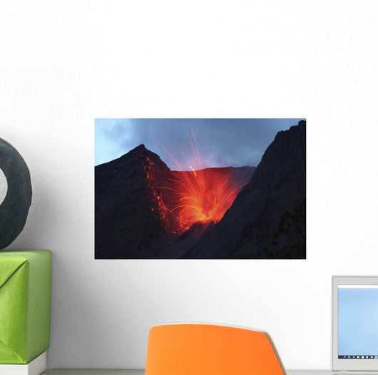 Strombolian Type Eruption Batu Wall Decal Design 16