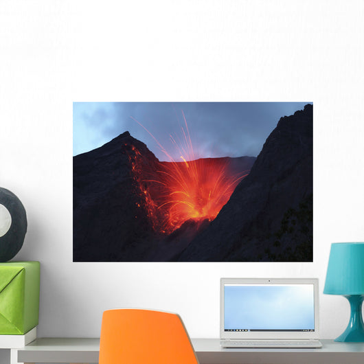 Strombolian Type Eruption Batu Wall Decal Design 16