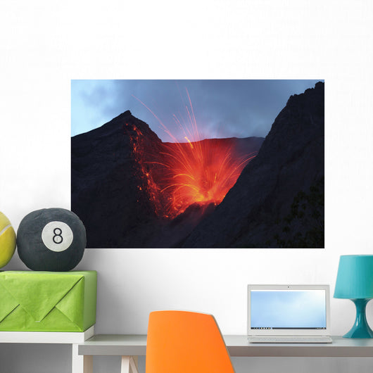 Strombolian Type Eruption Batu Wall Decal Design 16