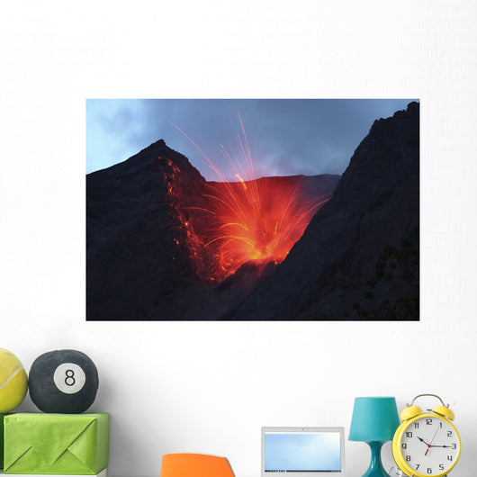 Strombolian Type Eruption Batu Wall Decal Design 16