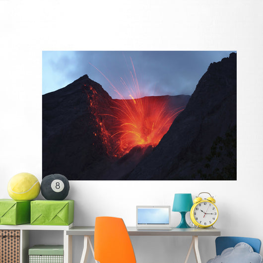 Strombolian Type Eruption Batu Wall Decal Design 16