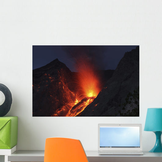 Strombolian Type Eruption Batu Wall Decal Design 15