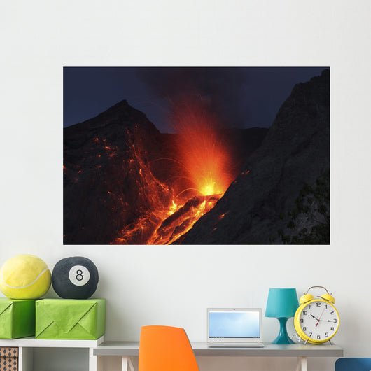 Strombolian Type Eruption Batu Wall Decal Design 15