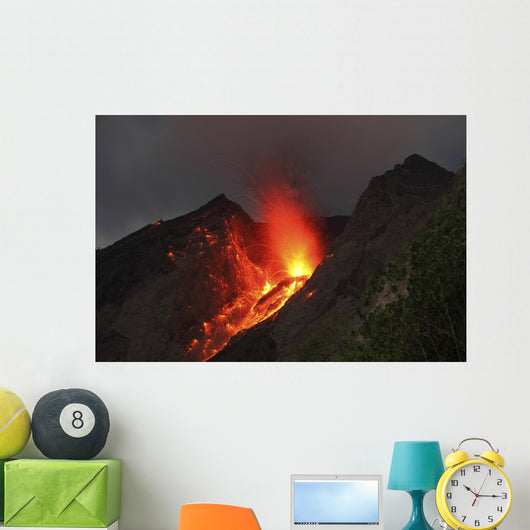 Strombolian Type Eruption Batu Wall Decal Design 14